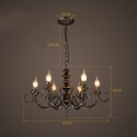 6 Light Industrial Style Steel Chandelier