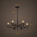 6 Light Industrial Style Steel Chandelier