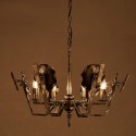 6 Light Industrial Style Steel Chandelier