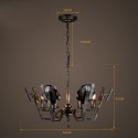 6 Light Industrial Style Steel Chandelier