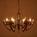 6 Light Industrial Style Steel Chandelier