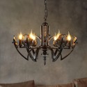 6 Light Industrial Style Steel Chandelier