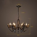 6 Light Industrial Style Steel Chandelier