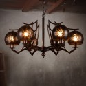 6 Light Industrial Style Steel Chandelier