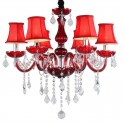 8 Light Red Candle Style Crystal Chandelier