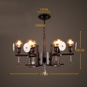 6 Light Industrial Style Steel Acrylic Crystal Chandelier