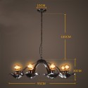 8 Light Industrial Style Steel Chandelier