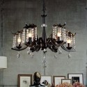 6 Light Industrial Style Steel Chandelier