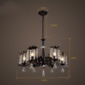 6 Light Industrial Style Steel Chandelier