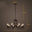 6 Light Industrial Style Steel Chandelier