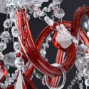 12 Light Red Candle Style Crystal Chandelier