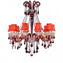 12 Light Red Candle Style Crystal Chandelier