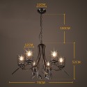 6 Light Industrial Style Steel Chandelier