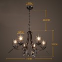 6 Light Industrial Style Steel Chandelier