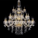 30 Light (15+10+5) 3 Tiers Gold Candle Style Crystal Chandelier