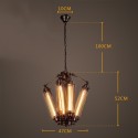 8 Light Industrial Style Steel Chandelier