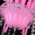 6 Light Pink Kids Room Candle Style Crystal Chandelier