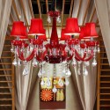 8 Light Red Candle Style Crystal Chandelier