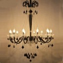 12 Light Black Candle Style Crystal Chandelier