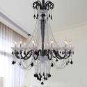 12 Light Black Candle Style Crystal Chandelier