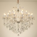 18 Light (12+6) 2 Tiers Clear Candle Style Crystal Chandelier