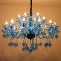 18 Light (12+6) 2 Tiers Blue Candle Style Crystal Chandelier