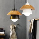 1 Light Modern/ Contemporary Wood Pendant Light with Shade