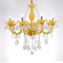 8 Light Yellow Candle Style Crystal Chandelier
