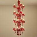 16 Light (4+4+4+4) 4 Tiers Red Candle Style Crystal Chandelier