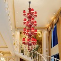 16 Light (4+4+4+4) 4 Tiers Red Candle Style Crystal Chandelier