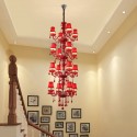 16 Light (4+4+4+4) 4 Tiers Red Candle Style Crystal Chandelier