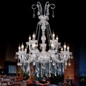 15 Light (10+5) 2 Tiers Clear Candle Style Crystal Chandelier