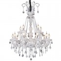 15 Light (10+5) 2 Tiers Clear Candle Style Crystal Chandelier