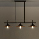 3 Light Retro Rustic Steel Pendant Light with Steel Shade