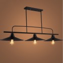 3 Light Retro Rustic Steel Pendant Light with Steel Shade