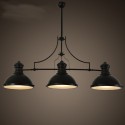 3 Light Retro Rustic Steel Pendant Light with Steel Shade