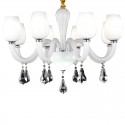 8 Light White Candle Style Crystal Chandelier