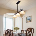 3 Light Retro Rustic Steel Pendant Light with Glass Shade