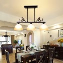 3 Light Retro Rustic Steel Pendant Light with Glass Shade