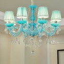 8 Light Nordic Style Blue Candle Style Crystal Chandelier