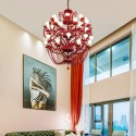 40 Light 40 Red Candle Style Crystal Chandelier