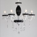 6 Light Black White Retro Candle Style Crystal Chandelier