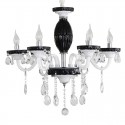6 Light Black White Retro Candle Style Crystal Chandelier