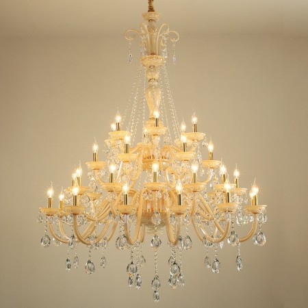 36 Light Champagne Candle Style Crystal Chandelier