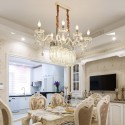 8 Light Clear Silver Candle Style Crystal Chandelier