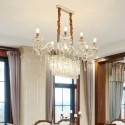 8 Light Clear Silver Candle Style Crystal Chandelier