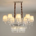 8 Light Clear Silver Candle Style Crystal Chandelier