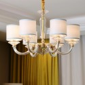 6 Light Gold Silver Clear Candle Style Crystal Chandelier