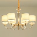 6 Light Gold Silver Clear Candle Style Crystal Chandelier