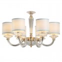 6 Light Gold Silver Clear Candle Style Crystal Chandelier